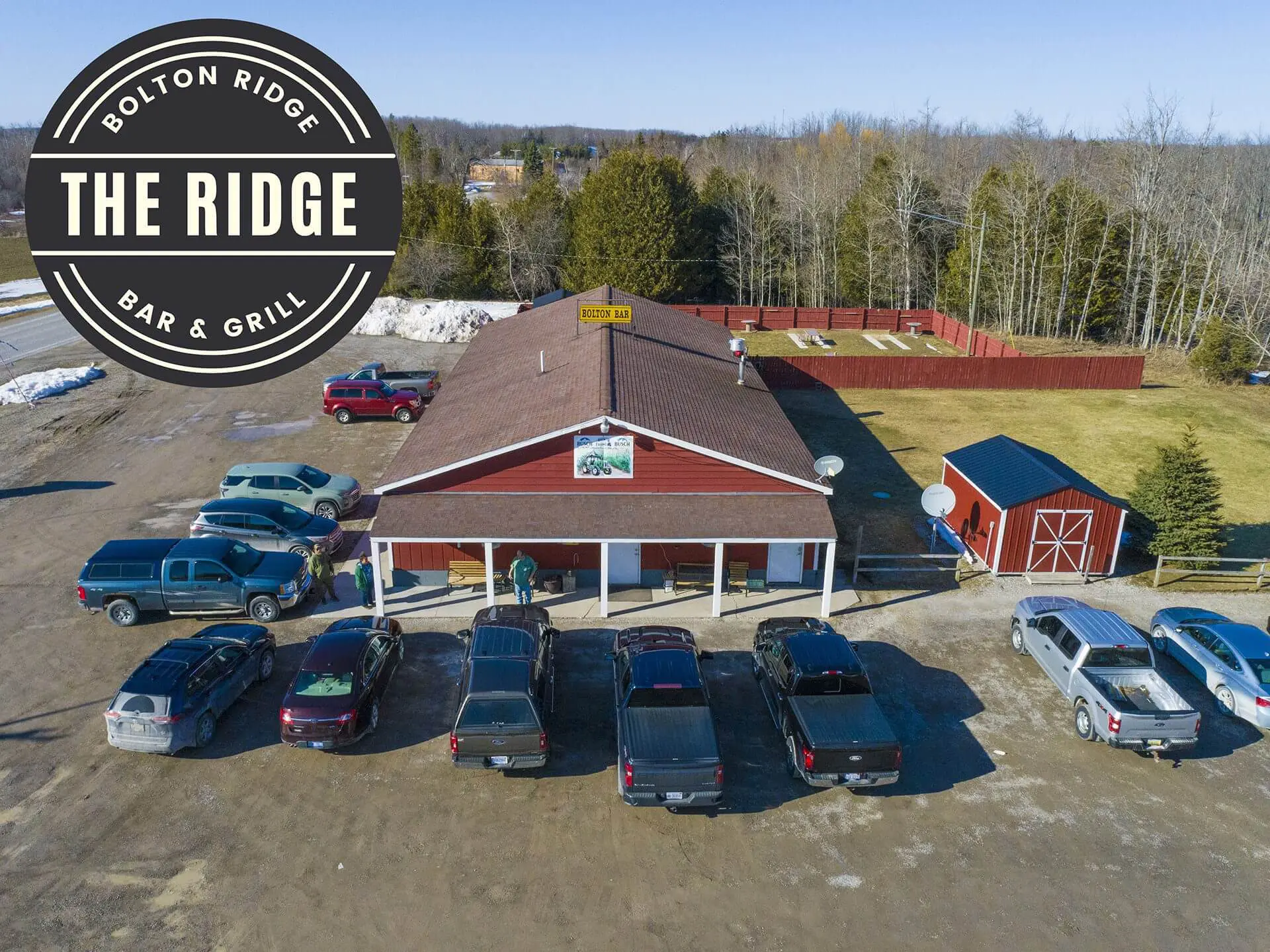 Aerial view of The Ridge Bar & Grill.