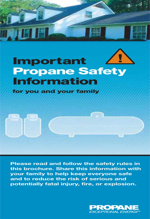 Propane safety poster emphasizing cautious use and storage.